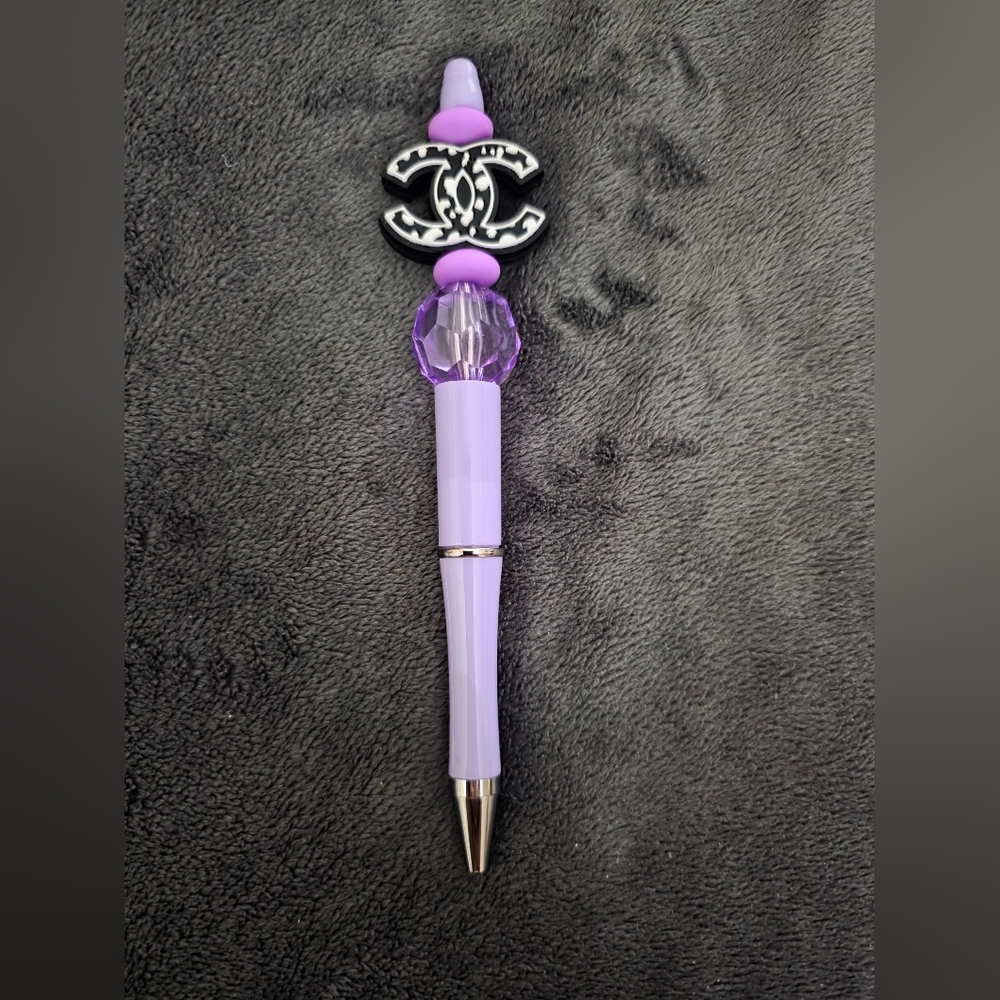 Designer Inspired Lavender Beaded Pen